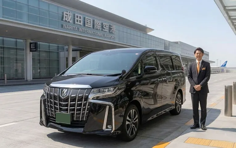 Our planner waiting with the vehicle at Narita Airport
