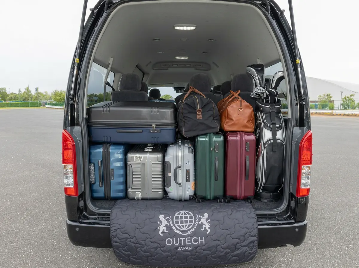 The Hiace can accommodate up to 9 suitcases