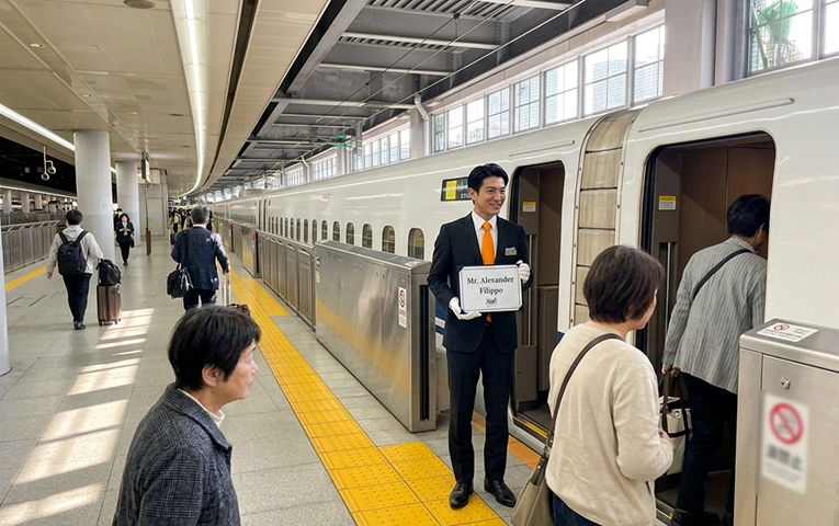 Our planner waiting with the vehicle at Narita Airport