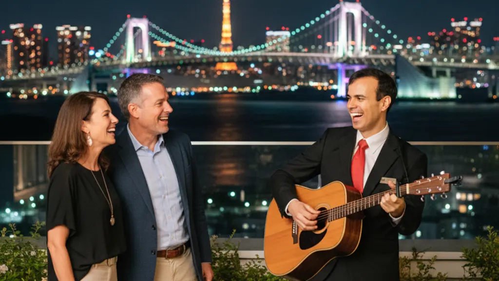 Live guitar performance for surprise event