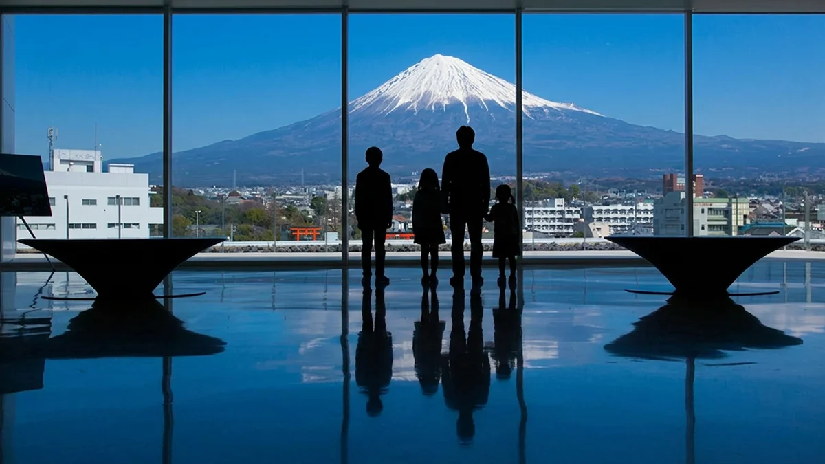 A view of Mt. Fuji seen from the Mount Fuji World Heritage Center