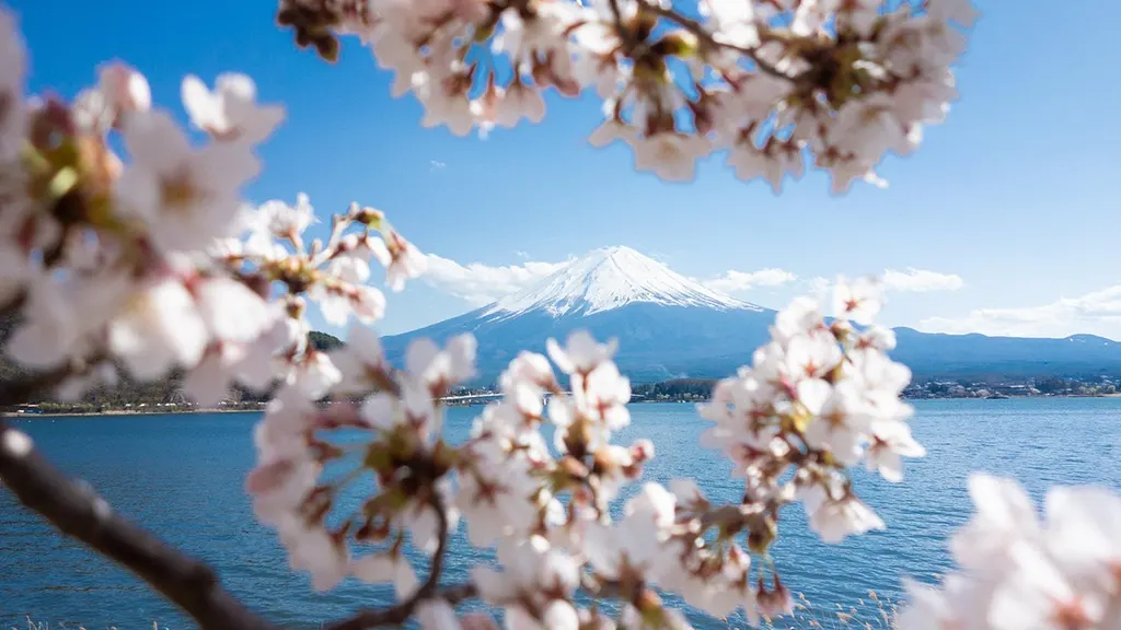 View of Mt. Fuji and Lake Kawaguchi 