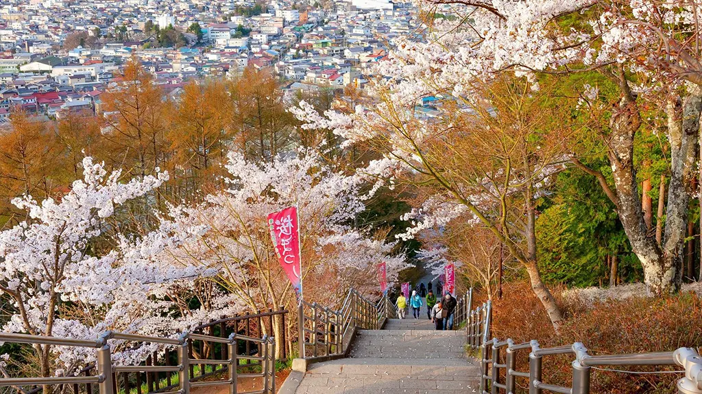 Stairway with Image of Sakura Festival