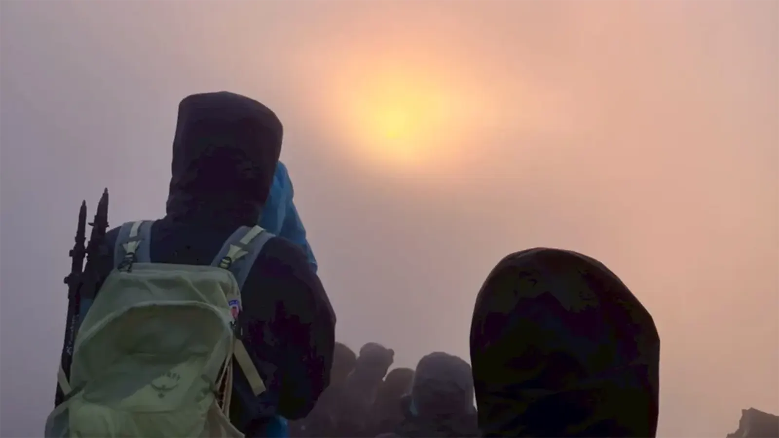 Watching the sunrise on Mt. Fuji