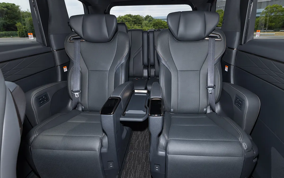 Interior of a Toyota Alphard luxury vehicle