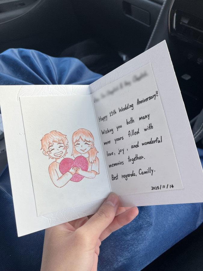 手書きのイラスト入りメッセージ