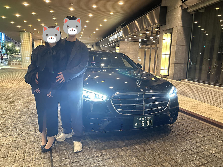 サプライズなのでベンツをご用意