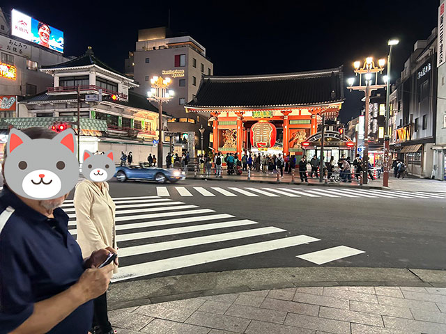 夜景観光(浅草寺)